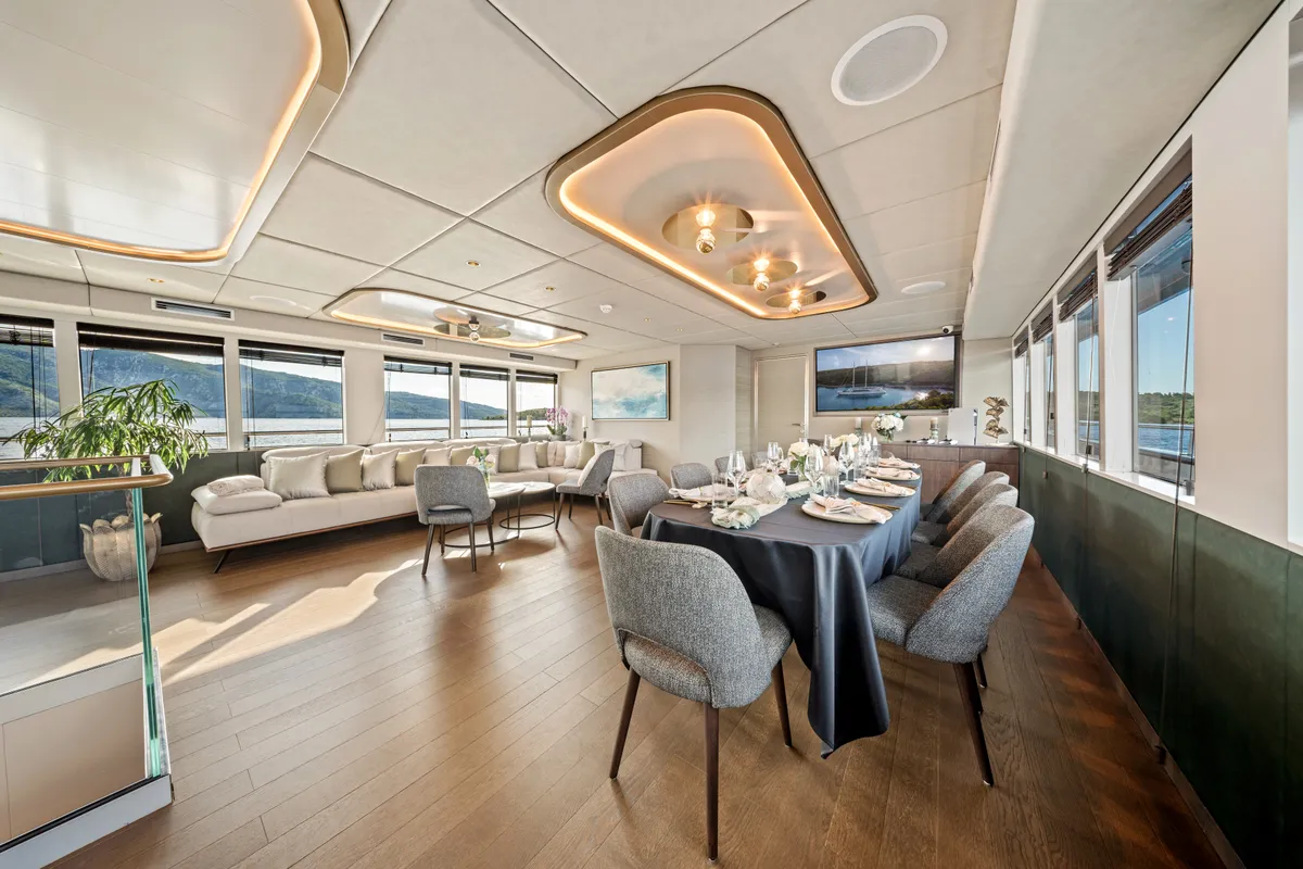 Salon of Anima Maris, a Gulet Luxury Sailing Yacht sailboat at Split, Croatia