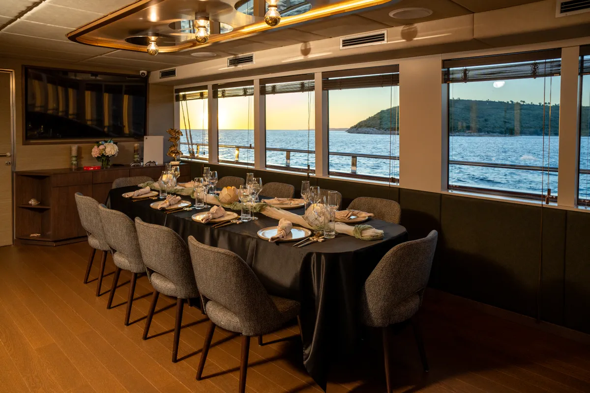 Salon of Anima Maris, a Gulet Luxury Sailing Yacht sailboat at Split, Croatia