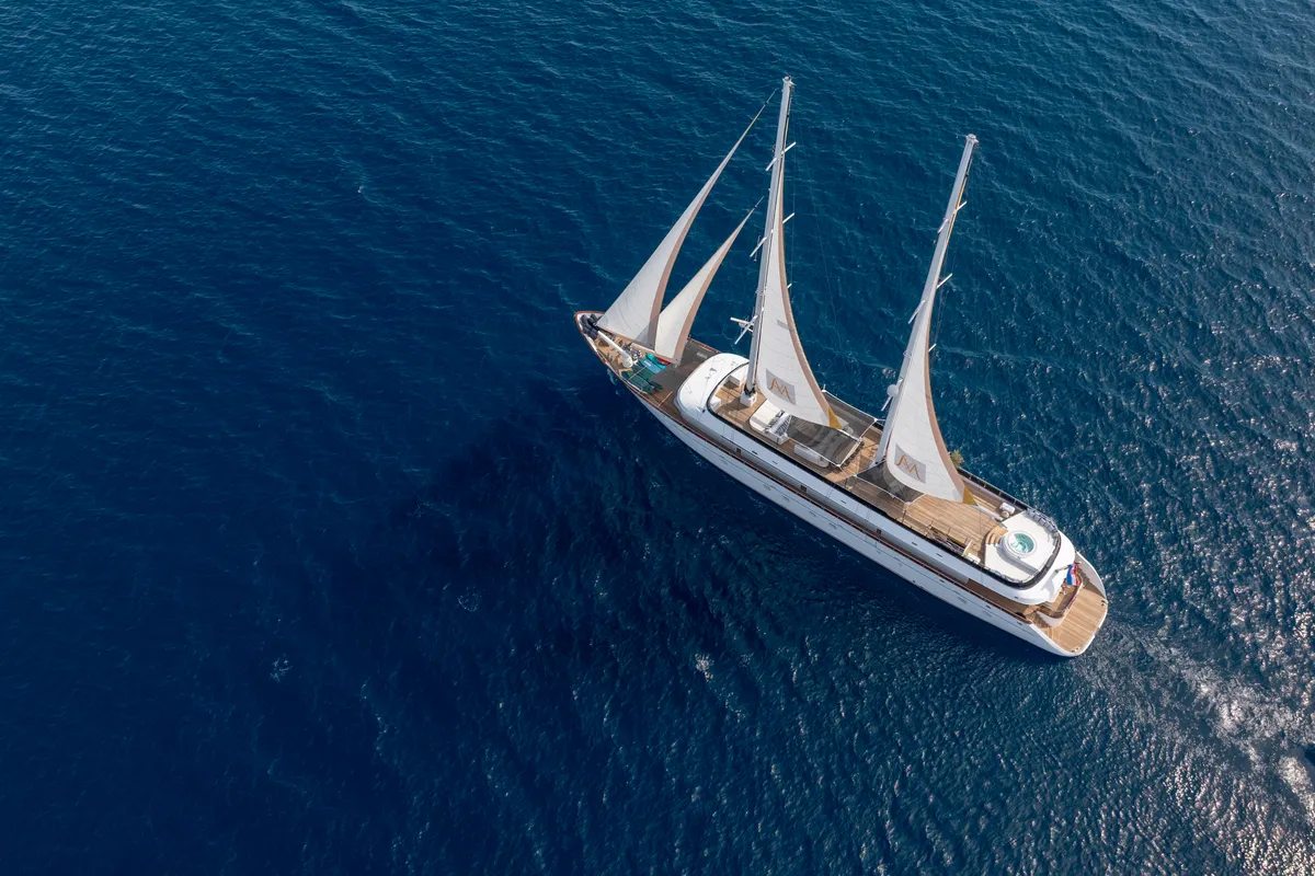 Exterior view of Anima Maris, a Gulet Luxury Sailing Yacht sailboat at Split, Croatia