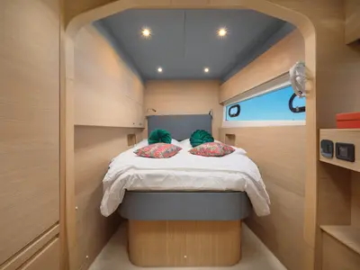Cabin on By My Side, a Aquila 54 Yacht catamaran at Šibenik, Croatia