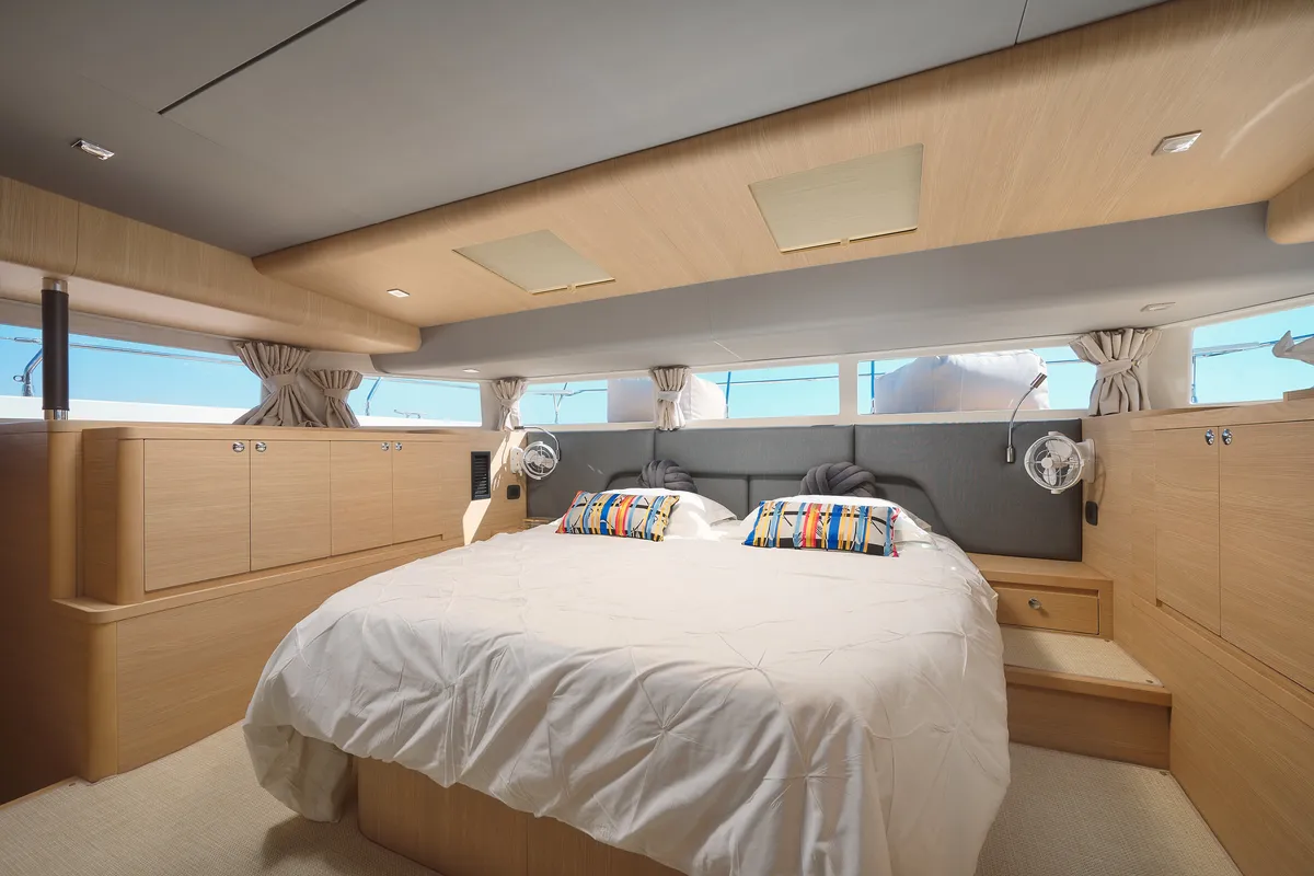 Cabin on By My Side, a Aquila 54 Yacht catamaran at Šibenik, Croatia