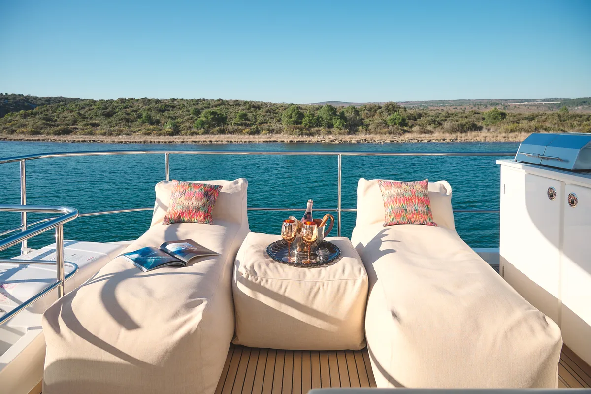 Deck of By My Side, a Aquila 54 Yacht catamaran at Šibenik, Croatia