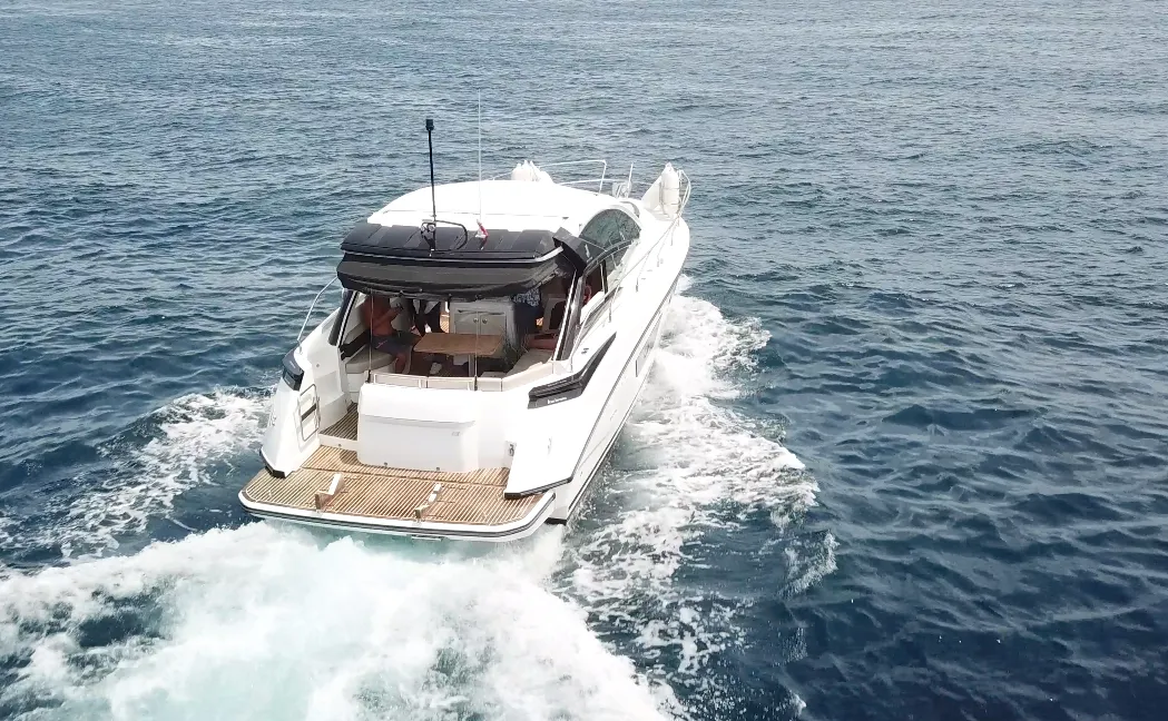 Exterior view of Island Cruise, a Beneteau GT40 motorboat at Malé, Maldives