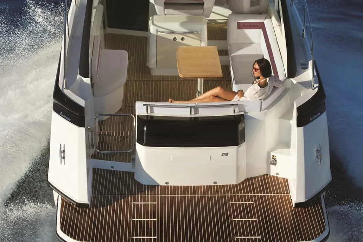 Deck of Island Cruise, a Beneteau GT40 motorboat at Malé, Maldives