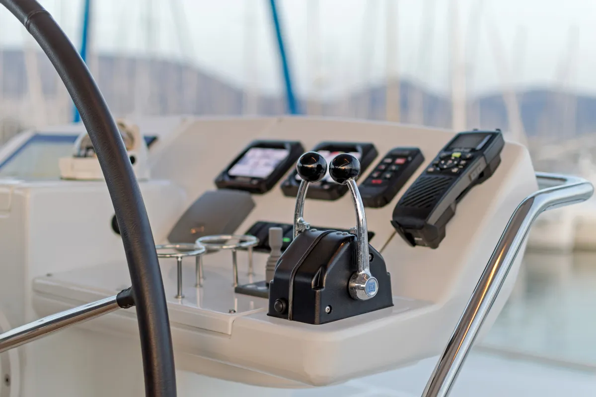 Cockpit of Cool Breeze, a Lagoon 560 catamaran at Općina Marina, Croatia