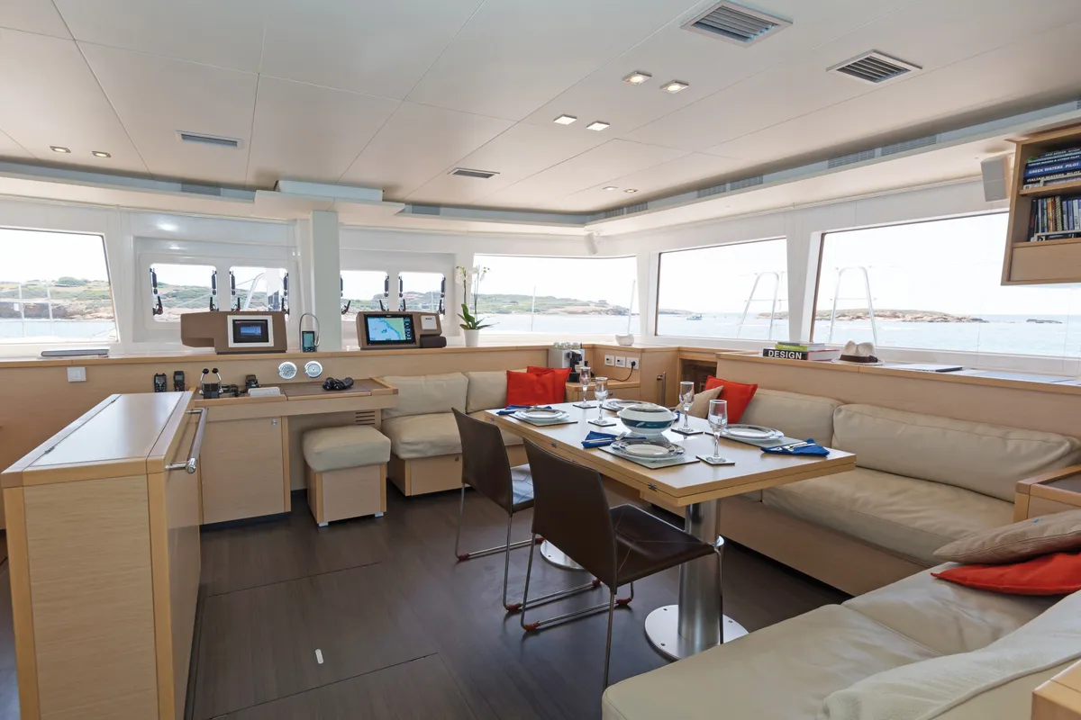 Salon of Cool Breeze, a Lagoon 560 catamaran at Općina Marina, Croatia