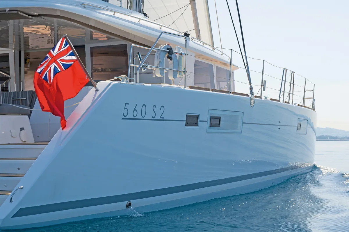 Exterior view of Cool Breeze, a Lagoon 560 catamaran at Općina Marina, Croatia