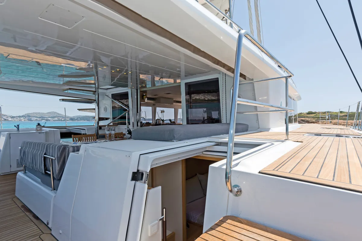 Deck of Cool Breeze, a Lagoon 560 catamaran at Općina Marina, Croatia