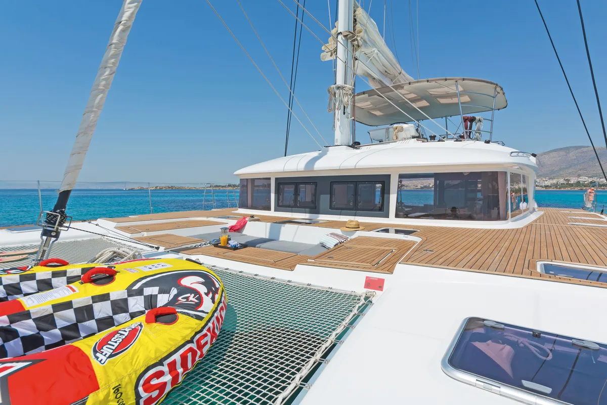 Deck of Cool Breeze, a Lagoon 560 catamaran at Općina Marina, Croatia
