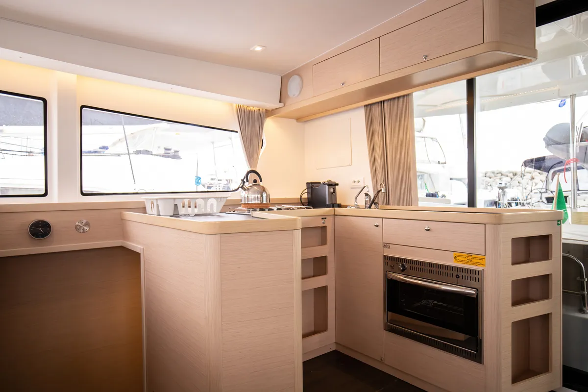 Galley of Emozione - Standard Line, a Lagoon 42 catamaran at Salerno, Italy