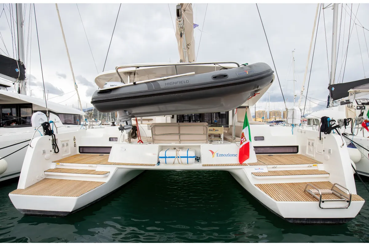 Exterior view of Emozione - Standard Line, a Lagoon 42 catamaran at Salerno, Italy
