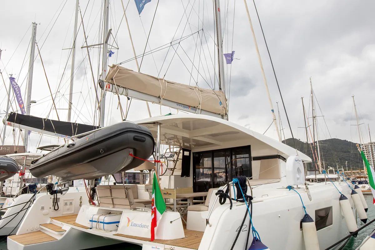 Exterior view of Emozione - Standard Line, a Lagoon 42 catamaran at Salerno, Italy