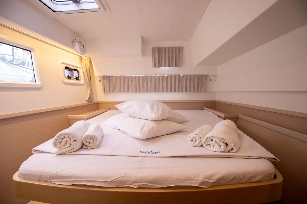 Cabin on Emozione - Standard Line, a Lagoon 42 catamaran at Salerno, Italy