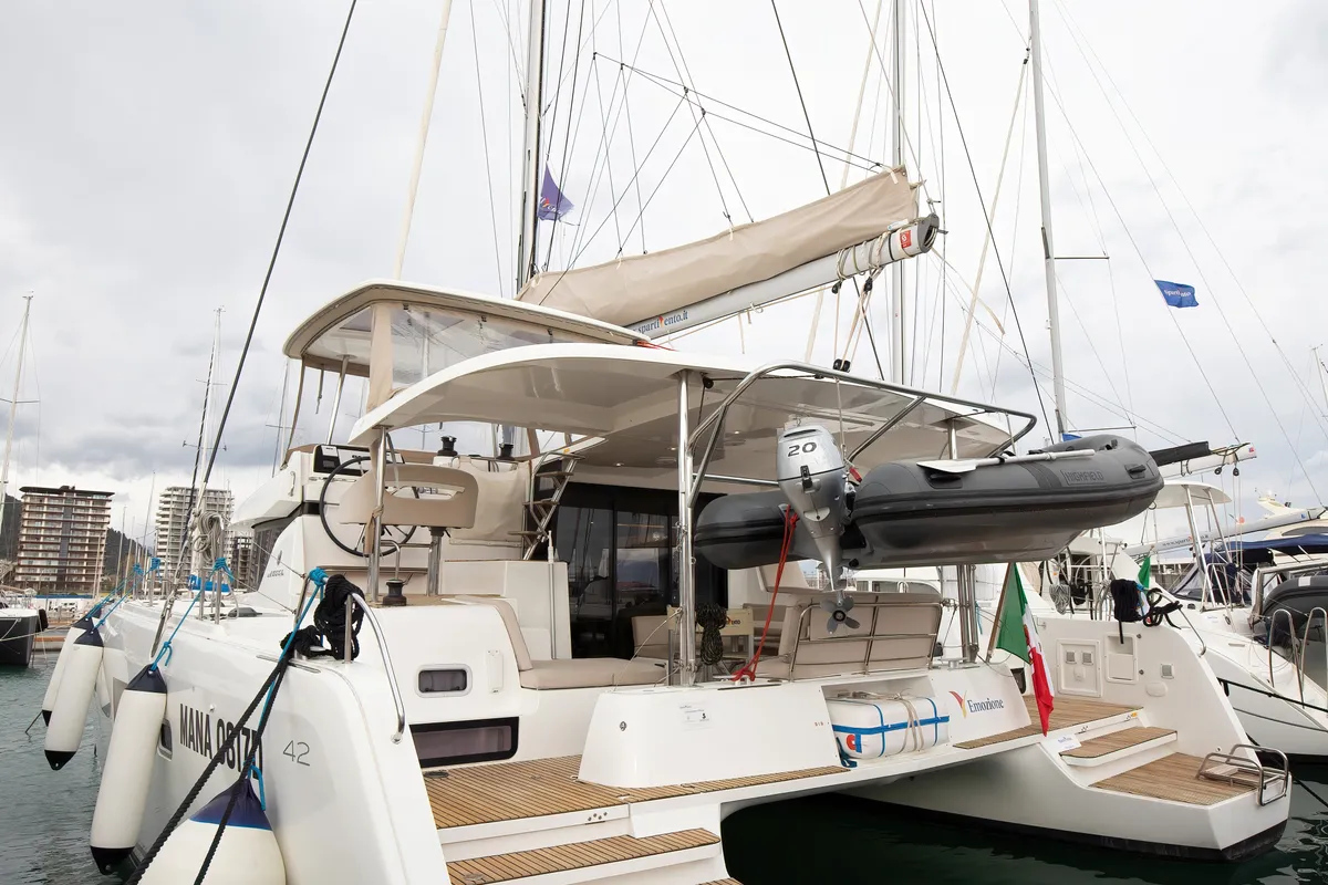 Exterior view of Emozione - Standard Line, a Lagoon 42 catamaran at Salerno, Italy