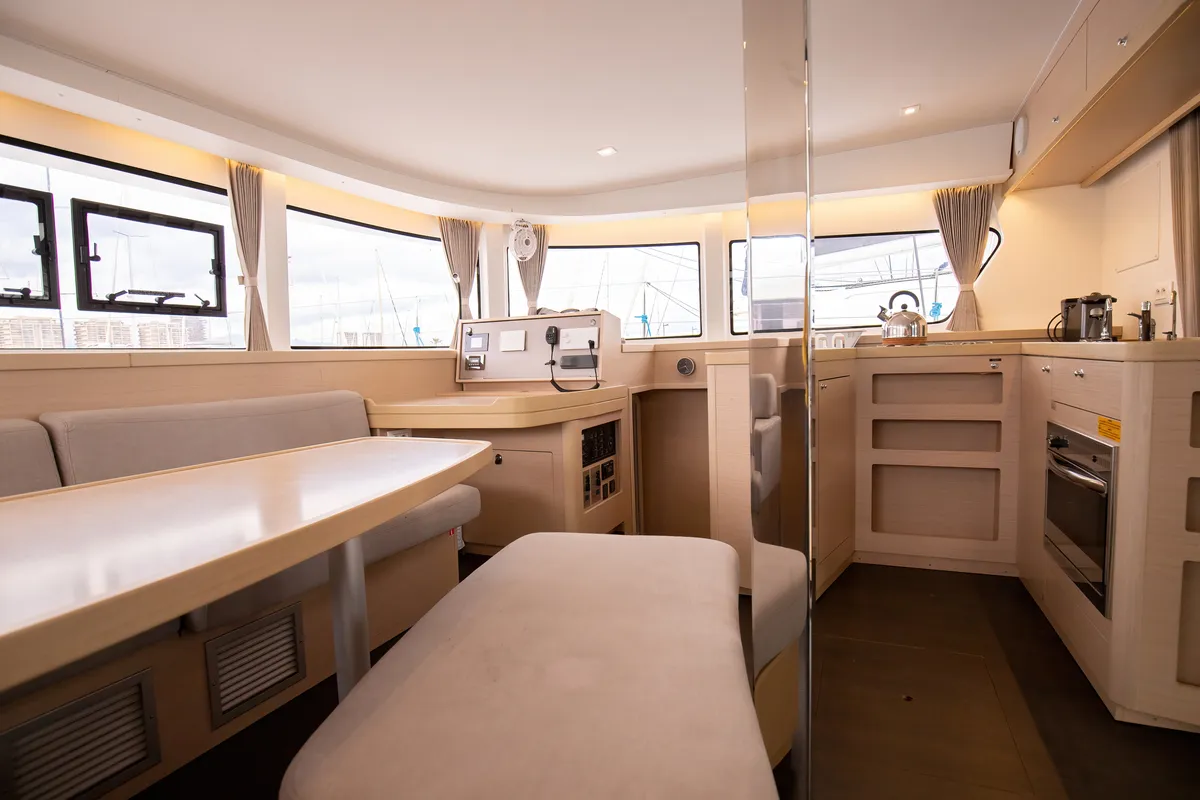 Salon of Emozione - Standard Line, a Lagoon 42 catamaran at Salerno, Italy