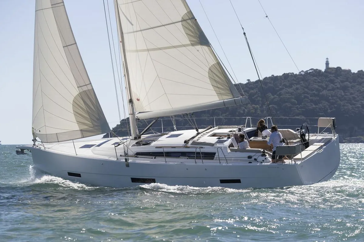 Exterior view of Whisky, a Dufour 430 sailboat at Grad Pula, Croatia