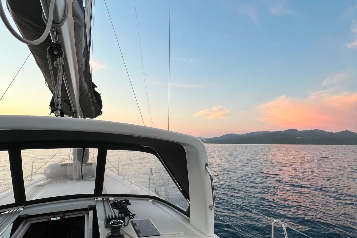 Exterior view of Tikal 2, a Beneteau Oceanis 41.1 sailboat at Municipal Unit of Lefkada, Greece