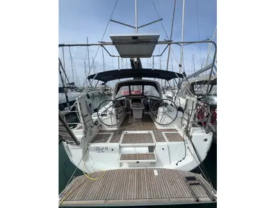 Deck of Tikal 2, a Beneteau Oceanis 41.1 sailboat at Municipal Unit of Lefkada, Greece