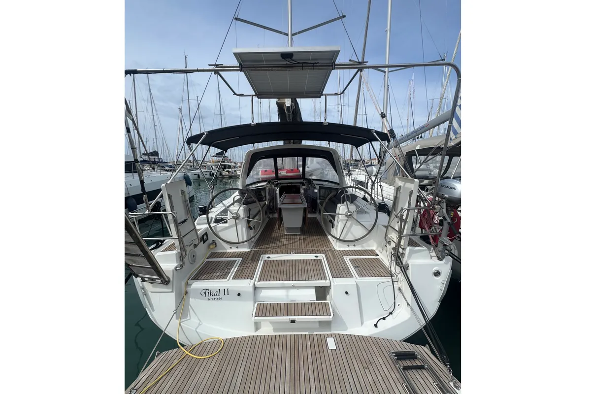 Deck of Tikal 2, a Beneteau Oceanis 41.1 sailboat at Municipal Unit of Lefkada, Greece