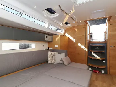 Salon of Scarlett, a Elan Impression 45 sailboat at Grad Biograd na Moru, Croatia