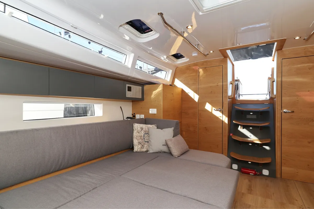 Salon of Scarlett, a Elan Impression 45 sailboat at Grad Biograd na Moru, Croatia