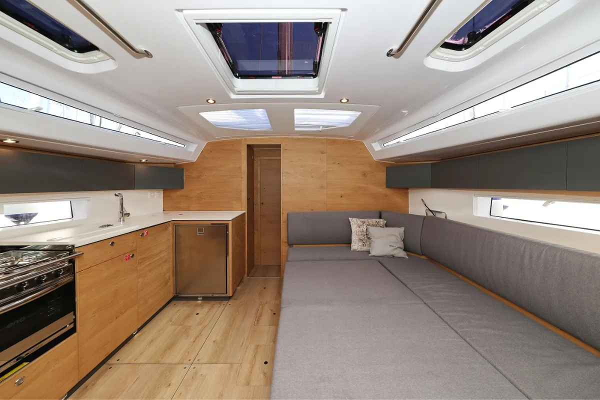 Salon of Scarlett, a Elan Impression 45 sailboat at Grad Biograd na Moru, Croatia