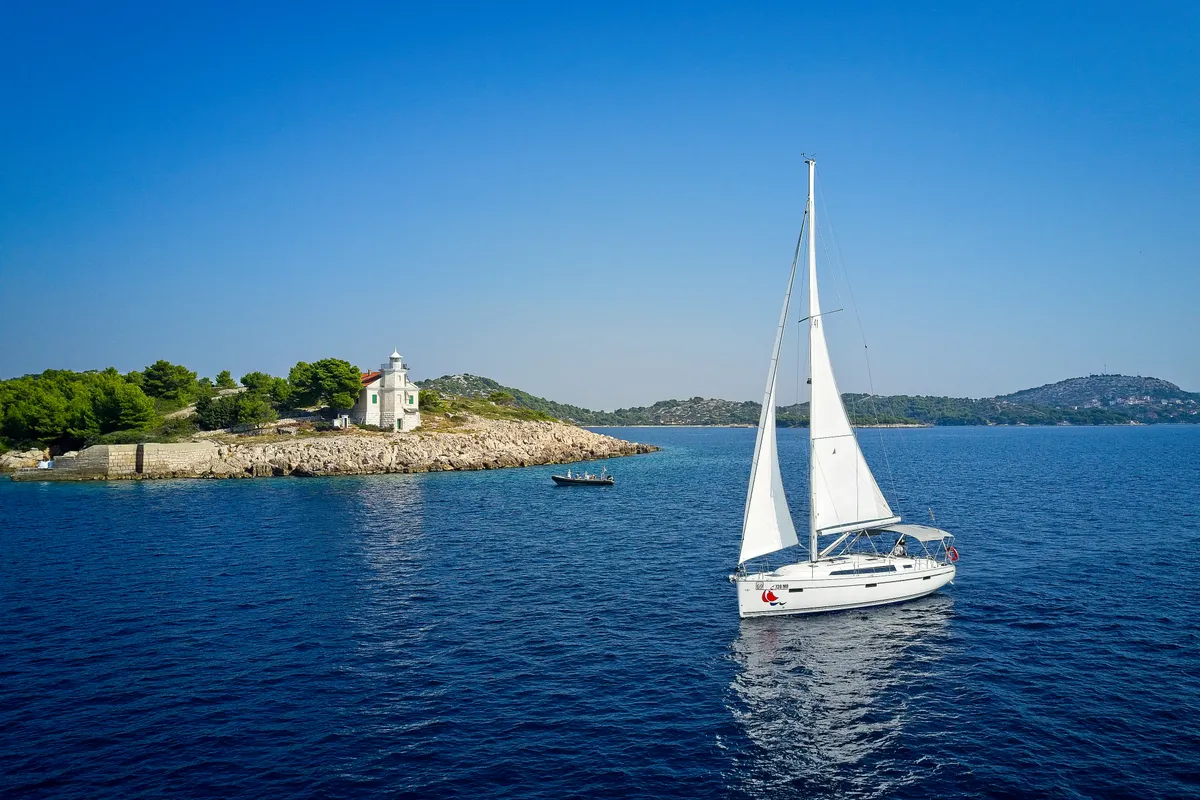 Exterior view of Bavaria Cruiser 41, a sailboat at Murter, Croatia