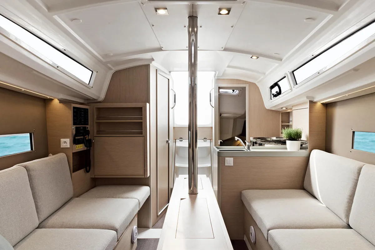 Salon of Beneteau Oceanis 30.1, a sailboat at Kerners, France