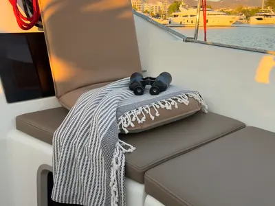 Deck of Little Tony, a Jeanneau Sun Odyssey 410 sailboat at Athens, Greece