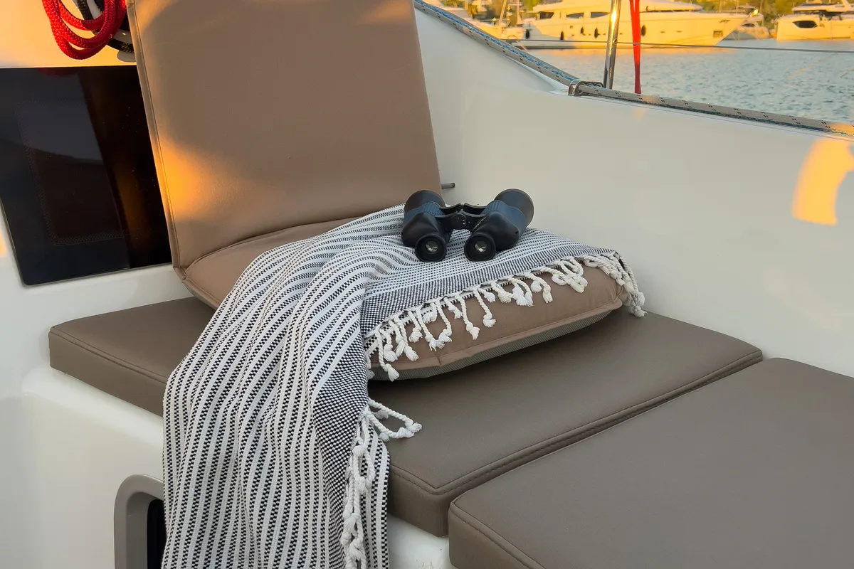 Deck of Little Tony, a Jeanneau Sun Odyssey 410 sailboat at Athens, Greece