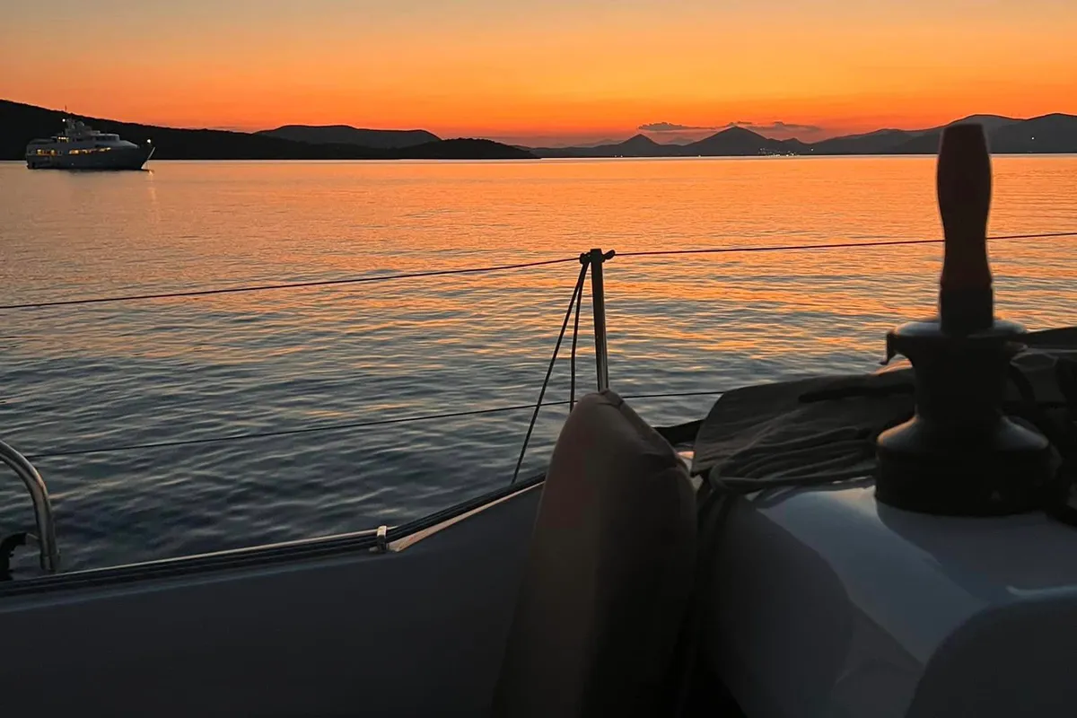 Deck of Little Tony, a Jeanneau Sun Odyssey 410 sailboat at Athens, Greece