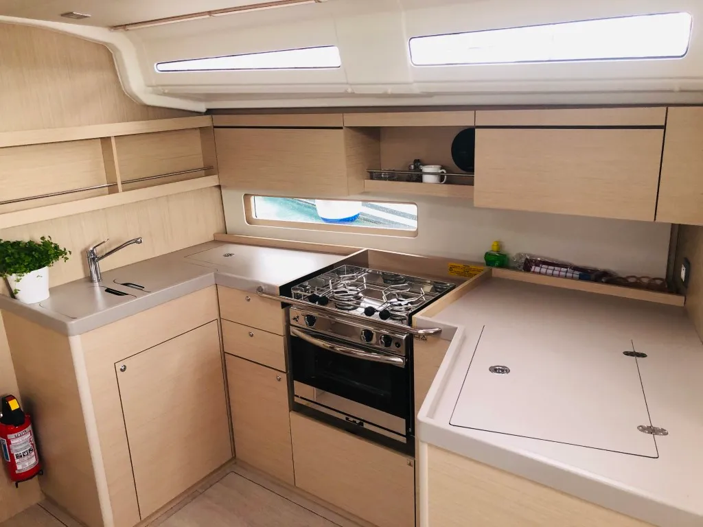 Galley of AZORIAN, a Beneteau Oceanis 40.1 sailboat at Split, Croatia