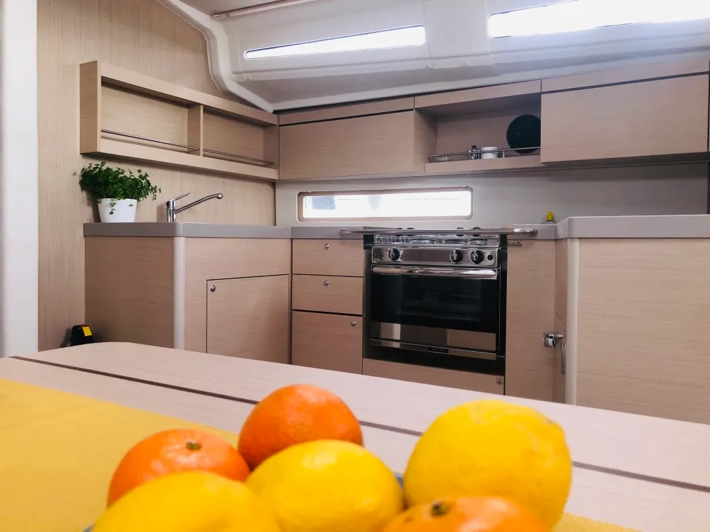 Galley of AZORIAN, a Beneteau Oceanis 40.1 sailboat at Split, Croatia