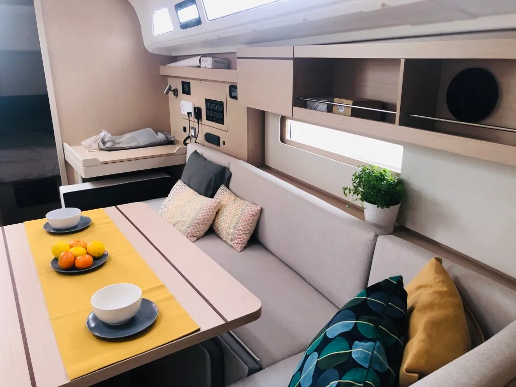 Salon of AZORIAN, a Beneteau Oceanis 40.1 sailboat at Split, Croatia