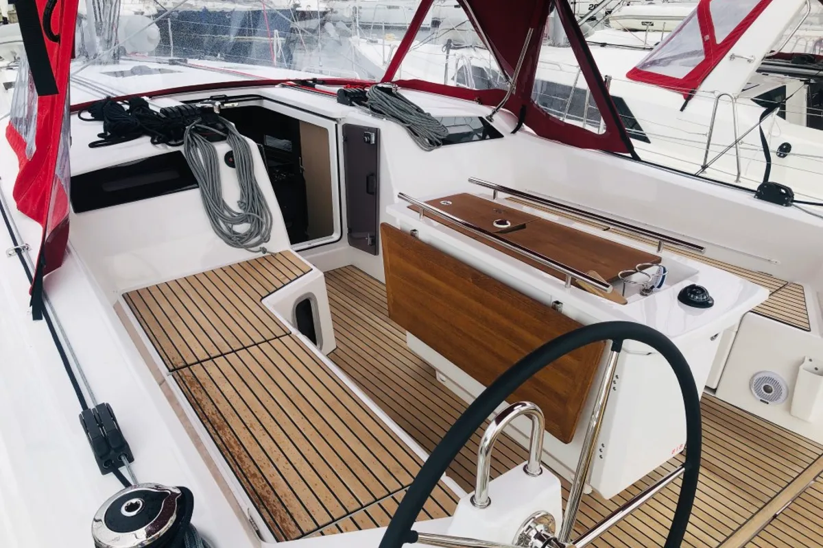 Cockpit of AZORIAN, a Beneteau Oceanis 40.1 sailboat at Split, Croatia