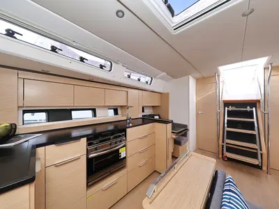 Galley of Libertas, a Hanse 460 sailboat at Seget Donji, Croatia