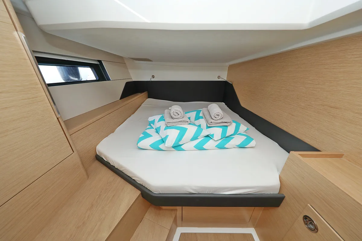 Cabin on Libertas, a Hanse 460 sailboat at Seget Donji, Croatia
