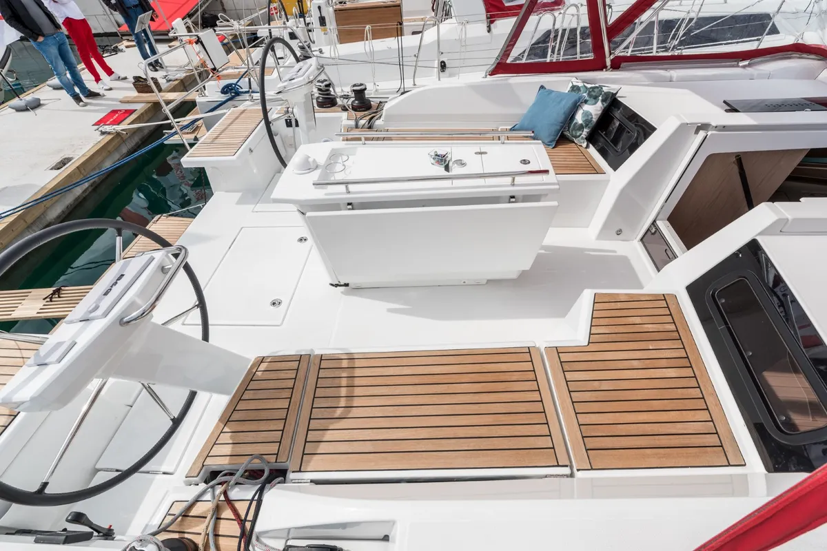 Deck of Nemo, a Beneteau Oceanis 46.1 sailboat at Općina Medulin, Croatia