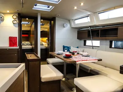 Salon of Nemo, a Beneteau Oceanis 46.1 sailboat at Općina Medulin, Croatia