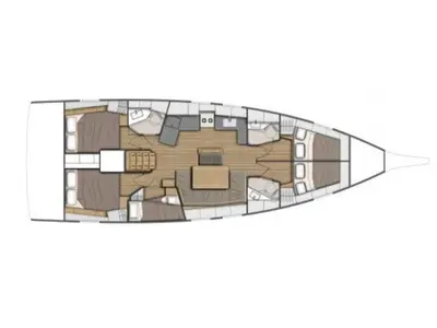 Floor plan of BRISNIK, a Beneteau Oceanis 46.1 sailboat at Split, Croatia