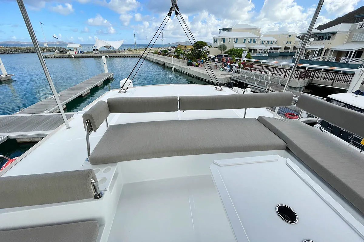 Cockpit of Bali Cat, a Bali 4.8 catamaran at Road Town, British Virgin Islands