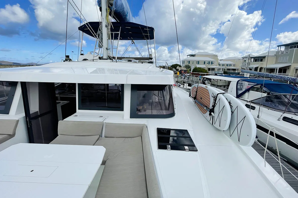 Deck of Bali Cat, a Bali 4.8 catamaran at Road Town, British Virgin Islands