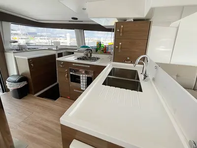 Galley of Bali Cat, a Bali 4.8 catamaran at Road Town, British Virgin Islands