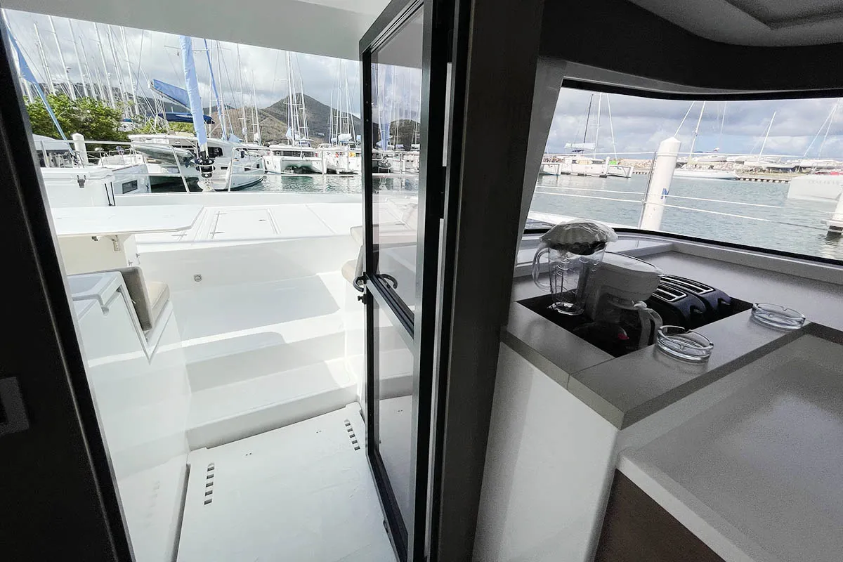 Salon of Bali Cat, a Bali 4.8 catamaran at Road Town, British Virgin Islands