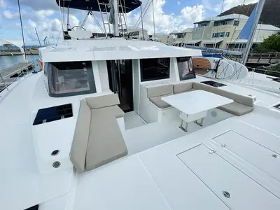 Deck of Bali Cat, a Bali 4.8 catamaran at Road Town, British Virgin Islands