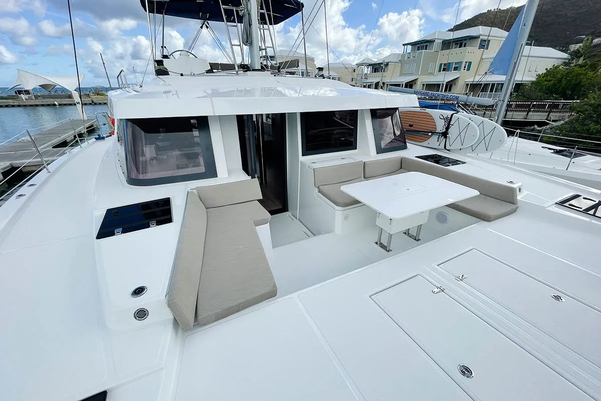 Deck of Bali Cat, a Bali 4.8 catamaran at Road Town, British Virgin Islands