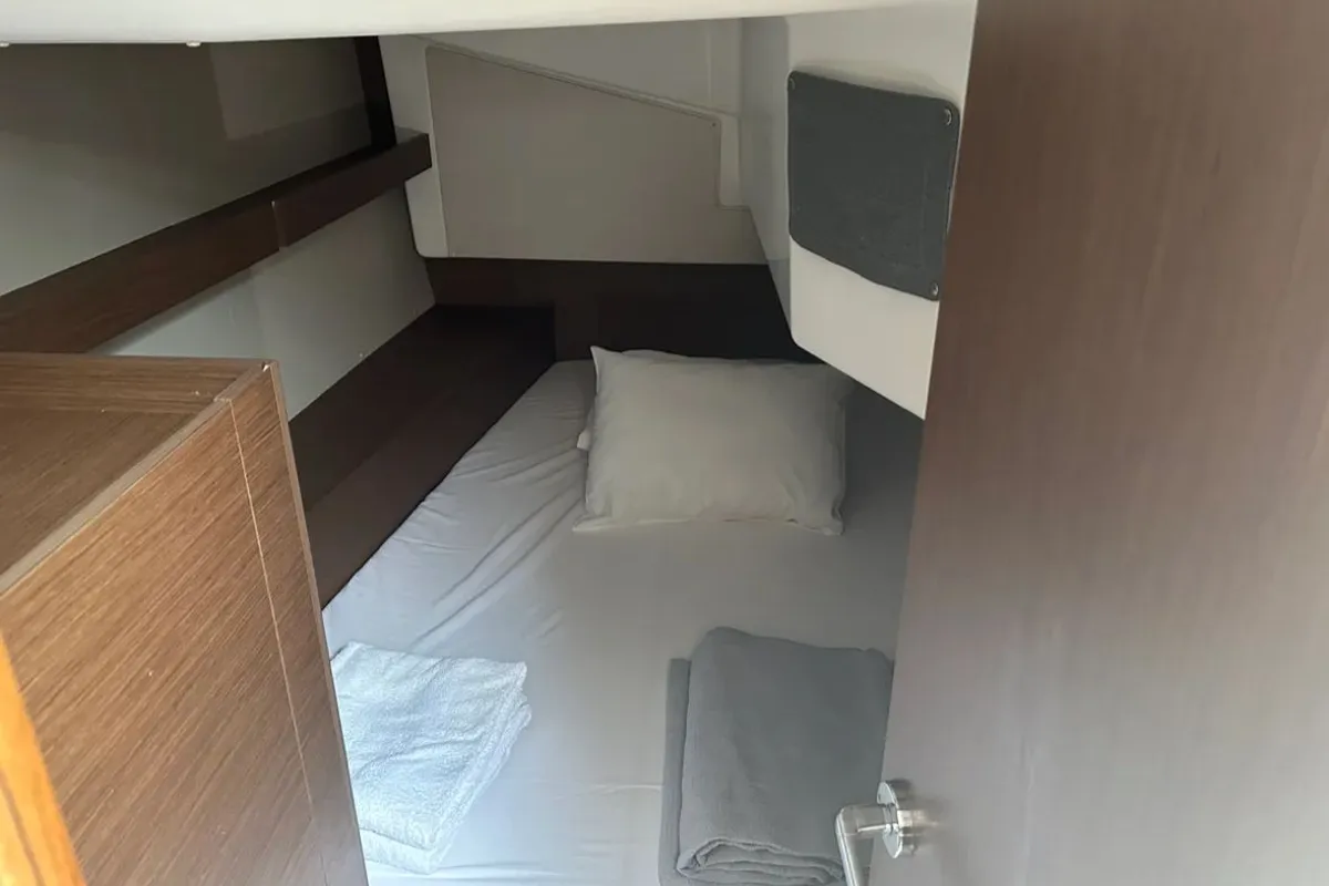 Cabin on Sail Lynx, a Beneteau Oceanis 34.1 sailboat at Fethiye, Turkey
