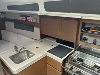 Galley of Sail Lynx, a Beneteau Oceanis 34.1 sailboat at Fethiye, Turkey