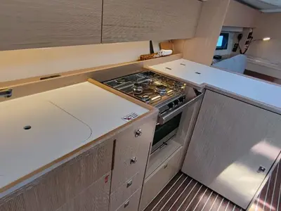 Galley of Gala, a Bavaria C42 sailboat at Punat, Croatia