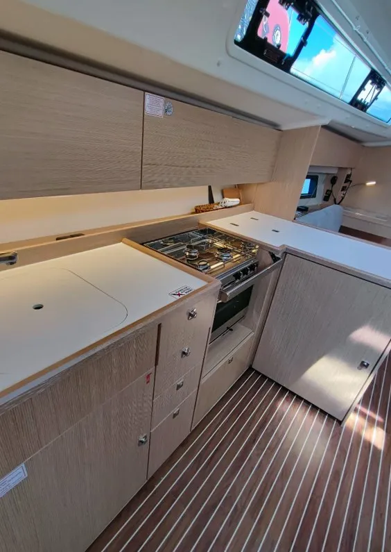 Galley of Gala, a Bavaria C42 sailboat at Punat, Croatia